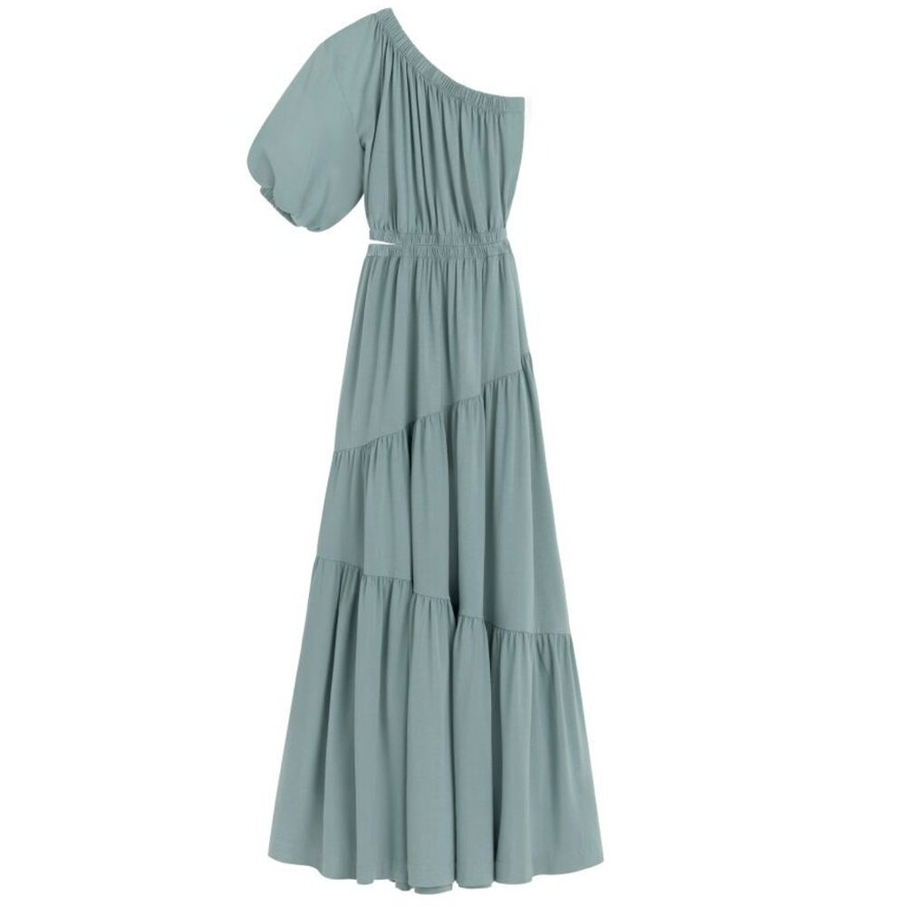 Cuyana Gathered One Shoulder Dress